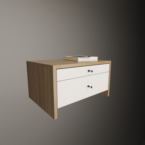 Mesa De Luz Flotante Home Colecction Con Cajón Y Desayunador Acabado Mate Color Olmo Everest