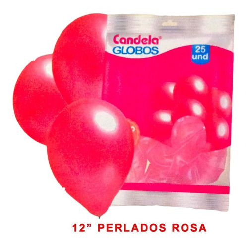 25 Globos Perlados 12pulgadas Rosa Hoy Oferta La Golosineria