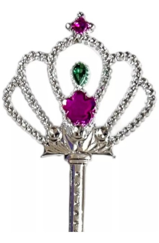 12 Varita Princesa Plata Reina Disfraz Frozen Hada Fiesta