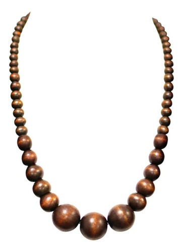 Collar De Perlas De Madera Natural Para Hombres, Mujeres, Ni