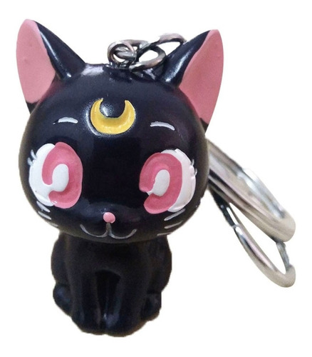 Anime Llavero Sailor Moon Luna Gato Negro Plastico Hermoso!