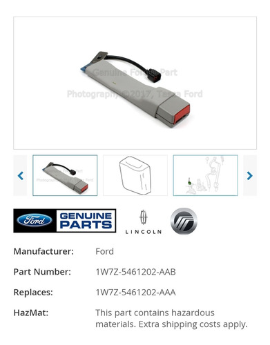 Hebilla Cinturón De Seguridad Ford1w7z5461202aab Marquis 