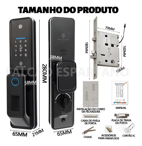 Fechadura Eletronica Biometria Com Câmera Wifi Facial App