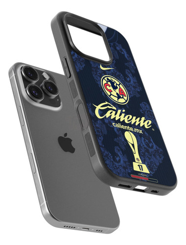 Funda Club America Jersey Tetracampeon 17 Grandes De Corazon Negro Iphone Xr