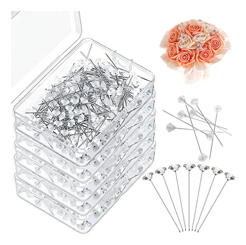 1000 Piezas Diamante Diamante Pins Boda Ojales Ramo 52x8mm