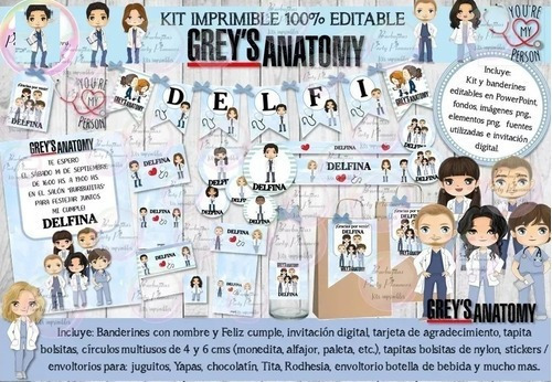 Kit Imprimible Fiesta Doctores Medicos Enfermeras Editable