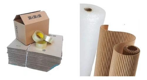 Kit Mudanza 20 Cajas30x20x20+3 Cintas Emb+carton+globito Ver