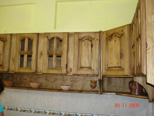 Alacena Maciza 1.80 Mts Std Estilo Campo Rustika Tono Roble Marrón Claro