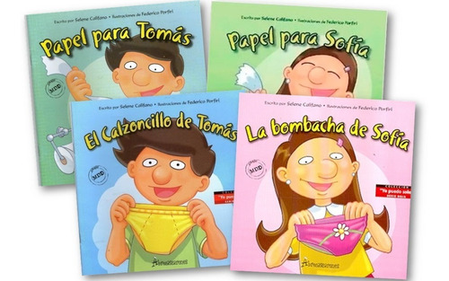 ** Combo 4 Libros ** Ir Al Baño Abrecascarones Sofia Y Tomas