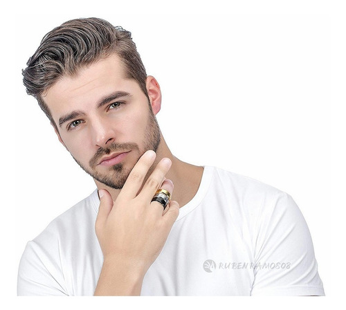 Imagen 4 de 9 de Anillo De Titanio Acero Inoxidable Minimalista Hombre 3pcs