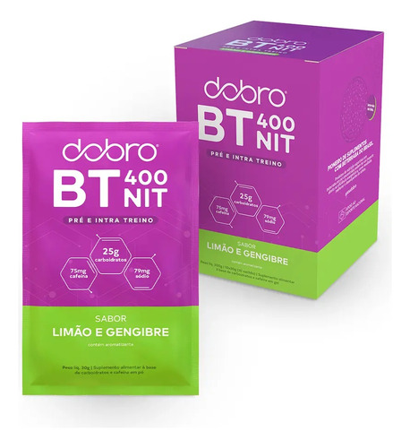 Bt Nitrato Em Pó Com Cafeína 10 Sachê De 30g Cada - Dobro Sabor Limão E Gengibre