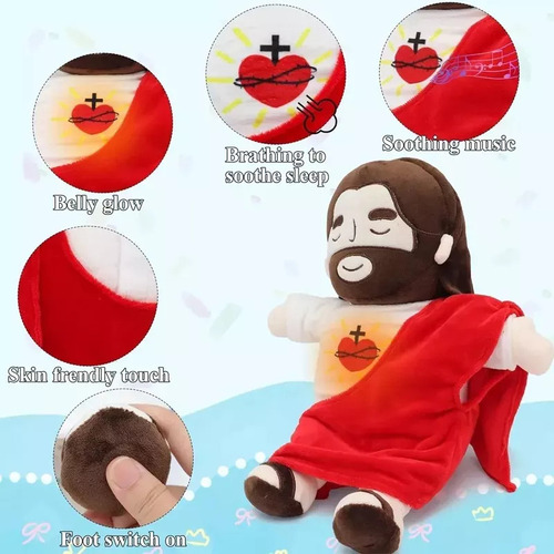 Peluche Animado De Jesucristo Que Emite Luz Y Sonido