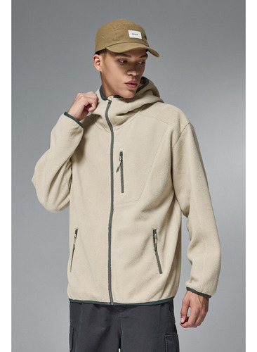 Chaqueta Cortavientos De Forro Polar Holgada Para Hombre