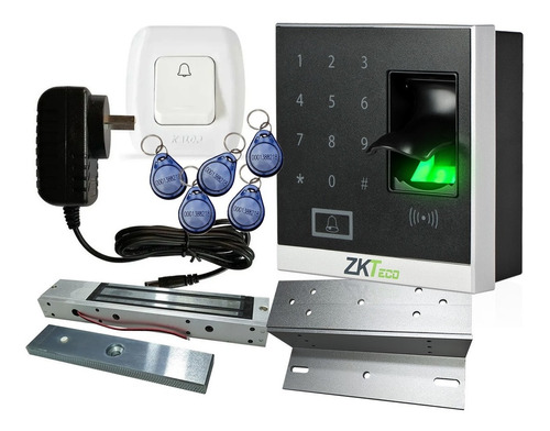 Imagen 1 de 9 de Kit Lector X8s Zk Biométrico Control Accesos Tarjetas Huella