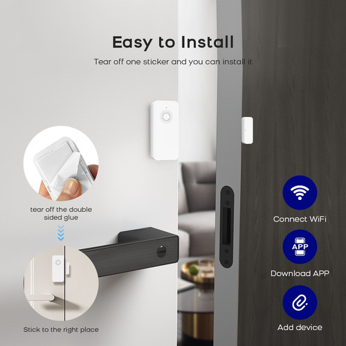 Pgst Sensores De Puertas Y Ventanas Wifi, Tuya App Control