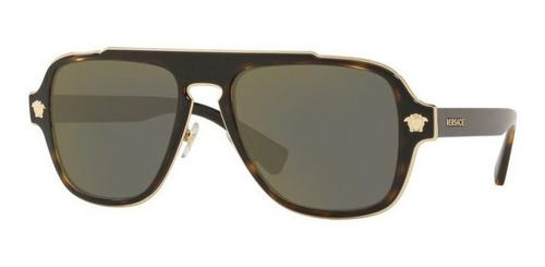 Lentes Versace De Hombre Ve2199 1252/4t Dorado Espejo Carey