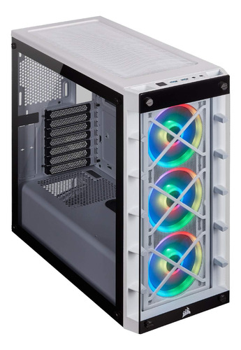 Case Corsair Icue 465x Rgb Cristal Templado Chasis Semi-torr