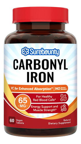 Surebounty Hierro De Carbonilo, Con Vitamina C Natural, Suav