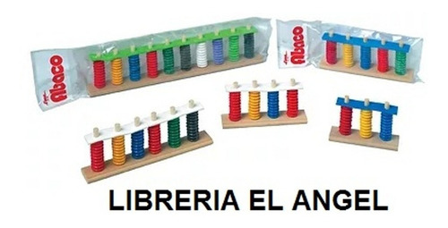Imagen 2 de 2 de Abaco X 3 Columnas 30 Anillos Plásticos Aprender Matematicas