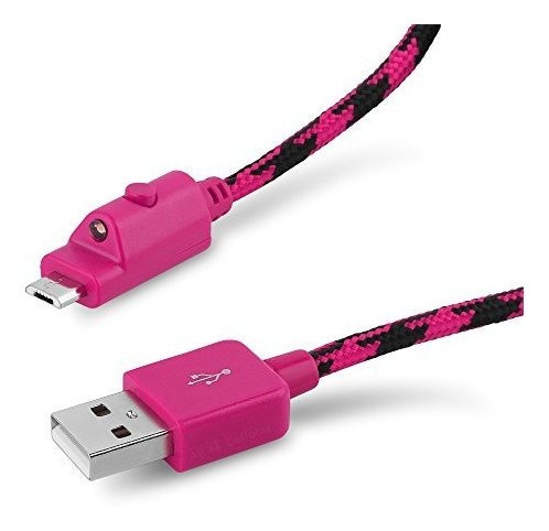 Trenzado Sincronizacion Para Micro Usb Color Rosa Negro