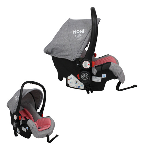 Carriola Travel System Noni Is-999b Con Pañalera De Color Rosa Chasis Plateado