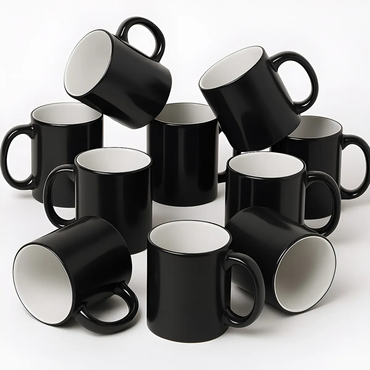 Taza Magica 11oz Para Sublimar 12 Blue Heat Negro Mágica
