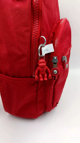 Backpack Kipling Seoul Small Mochila Chica Compartimento Tablet Color Red Rouge Diseño De La Tela Liso