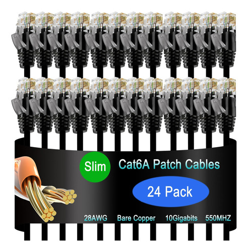 Lysymixs Cable De Conexion Ethernet Delgado Cat6a De 1 Pie (