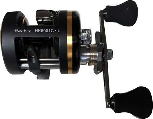 Reel Rotativo Pesca Conolon Hacker 10 Rulemanes Hk5001 Color Negro Lado de la manija Izquierdo