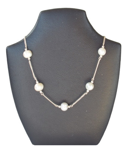 Conjunto Collar Y Pulsera De Perlas Naturales Y Plata 925