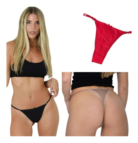 Pack X6 Tanga Colaless ALG/lycra Tira Regulable A 11 Maxima