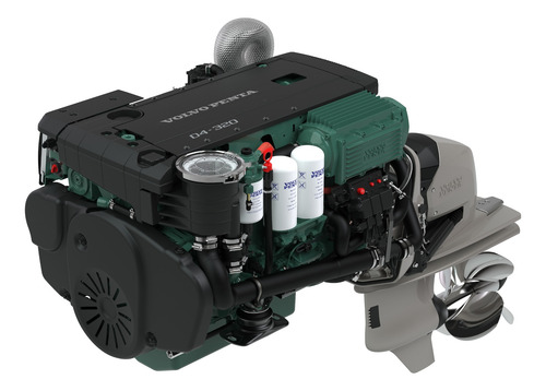 Motor Diesel Lancha Ou Barco Volvo Penta D4 320hp Com Rabeta