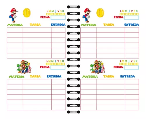 Agenda Escolar Mario Bros
