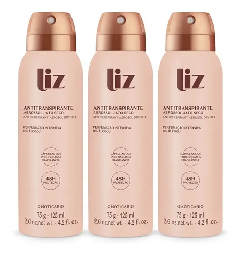 Kit O Boticário Liz 3 Desodorantes Aerossol