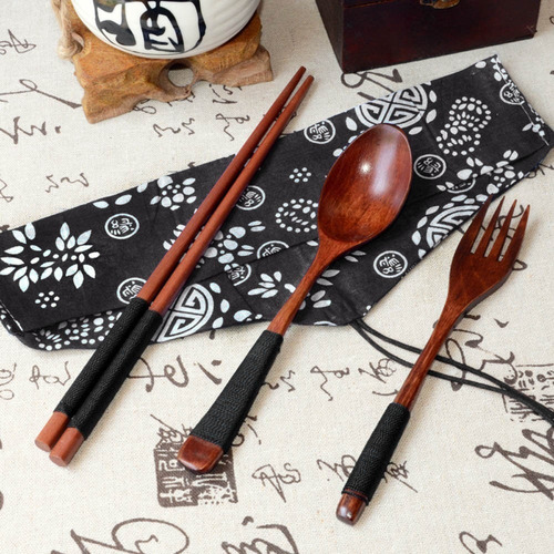 Palillos De Madera Japoneses Vintage Cuchara Tenedor Tablewa