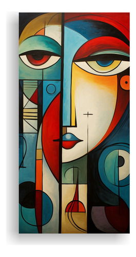100x50cm Cuadro Decorativo Abstracto Estilo Picasso En Tonos