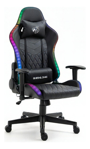 Silla Gamer Shenlong Rgb155 Negra (luces) Color Negro