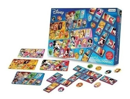 Juego Domino Y Loteria 2 En 1 Personajes Disney Original