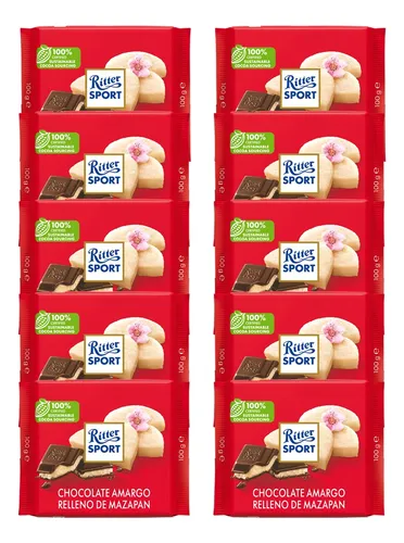 comprar Ritter Sport Chocolate Amargo Con Mazapán 100 G X 10 Pzs, 