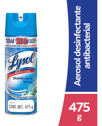 Lysol Aerosol Desinfectante Superficies Waterfall 475g