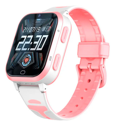 Smartwatch Niños Gps Sos Video Llamada 4g Android Chat Kids Silicona Silicona Rosa Claro Silicona