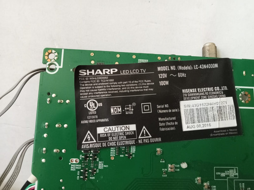 Tarjeta Main Sharp Lc-43n4000m (Usado)