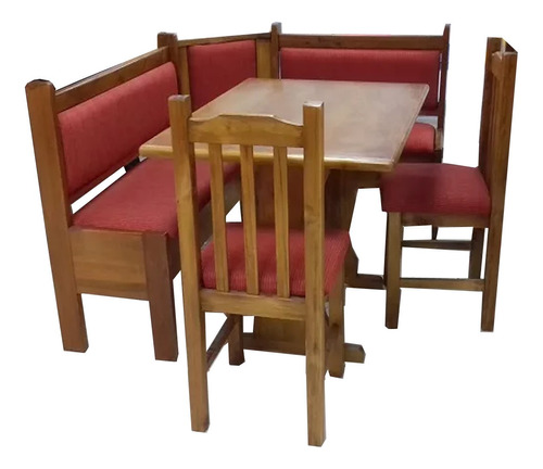 Juego Comedor Esquinero Madera Tapizado Vía Confort