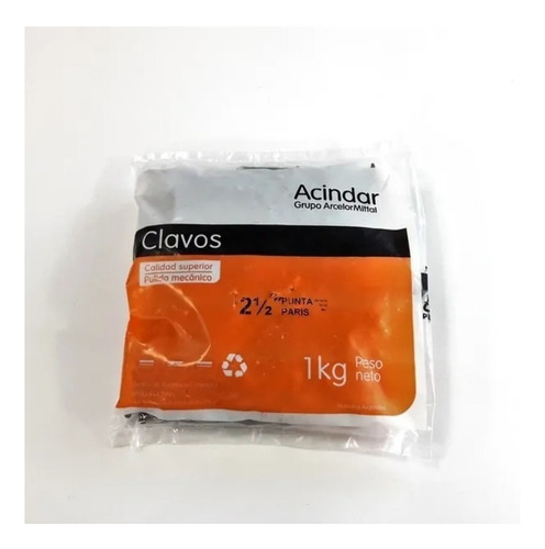 Imagen 3 de 5 de Clavos Punta Paris 2 1/2 Pulgada X 1 Kg Acindar