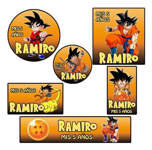 Kit 252 Stickers Dragon Ball Goku Anime  Candy Bar Etiqueta