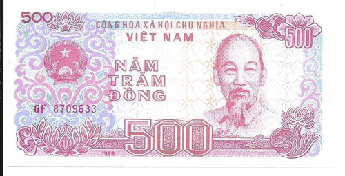 Liquido Billete De Vietnam 500 Dong 1988 Unc