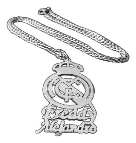 Dije Collar Real Madrid Con 2 Nombres + Cadena Caballero 