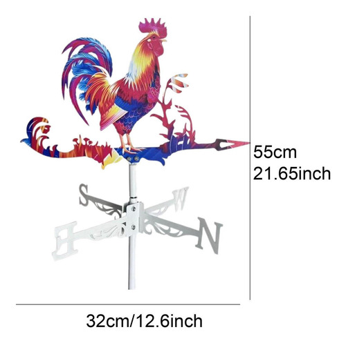 Veleta De Gallo De Hierro, Adorno De Gallo Para Jardín,