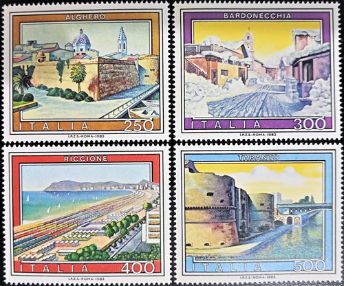 Italia, Serie Yv 1583-1586 Paisajes 1983 Mint L19270