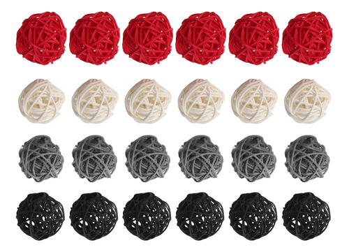 Ol Bolas De Ratán De 2 Pulgadas Decorativas Para Decoración